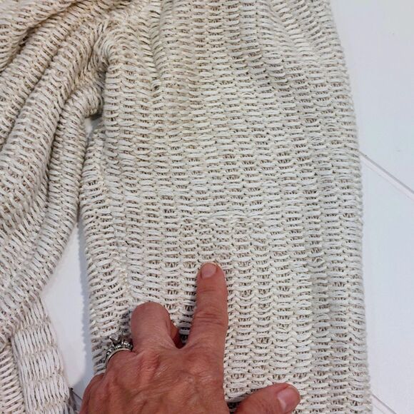 Eileen Fisher Organic Linen Blend Open Cardigan Women's Medium Open Stitch Knit - Picture 5 of 9